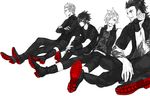  all_male boots final_fantasy final_fantasy_xv gladiolus_amicitia glasses gloves group ignis_scientia long_hair male noctis_lucis_caelum polychromatic prompto_argentum scar short_hair tagme_(artist) tattoo waifu2x 