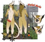  anthro avian barbed_penis erection gryphon knot male model_sheet nasusbot nude penis solo standing 
