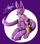  anthro beerus cat dragon_ball dragon_ball_z erection feline jaynatorburudragon male mammal penis sitting 