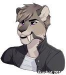  alpha_channel anthro clothed clothing fangs feline fur hair male mammal nasusbot simple_background smile solo teeth transparent_background 
