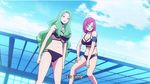  3girls animated animated_gif blue_hair green_hair keijo!!!!!!!! morimoto_midori multiple_girls muromachi_hikari pink_hair rokudo_rin subtitled swimsuit 