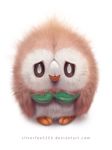  avian beak feral fluffy front_view looking_at_viewer nintendo photorealism pok&eacute;mon rowlet silverfox5213 standing url video_games 