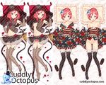  breasts cuddly_octopus dakimakura floral_print full_body hair_bun japanese_clothes kimono kyuri_tizu looking_at_viewer love_live! love_live!_school_idol_festival love_live!_school_idol_project multiple_views nishikino_maki purple_eyes red_hair sash simple_background small_breasts smile variations wide_sleeves 