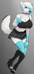  anthro big_breasts breasts canine clothed clothing collar female fur hair mammal nasusbot smile solo wide_hips 