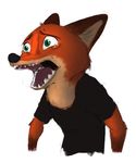  2016 anthro canine clothed clothing disney fox green_eyes half-length_portrait male mammal nick_wilde open_mouth portrait reaction_image sad sharp_teeth simple_background solo sprinkah tears teeth white_background zootopia 