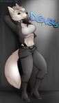  anthro canine clothed clothing female fur hair looking_at_viewer mammal nasusbot smile solo standing wide_hips 