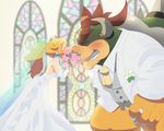  bowser cropped princess_peach super_mario waifu2x zabumaku 