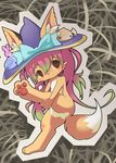  ambiguous_gender anus canine cute featureless_crotch fox hat kemono konzaburou mammal raised_leg x_butt 