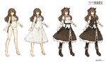  animal_ears artist_name barefoot boots bow bra breasts brown_hair cat_ears cleavage hairband kerchief lansane large_breasts long_hair long_sleeves looking_at_viewer multiple_views open_mouth original outstretched_arms panties pantyhose shirt sidelocks skirt smile spread_arms standing tachi-e tsana_(lansane) underwear underwear_only variations vest white_background white_panties wristband yellow_eyes 