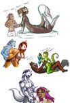  abs anthro areola breasts canine dokiestudioz duo erection feline fellatio female human human_on_anthro humanoid_penis interspecies male male/female mammal multiple_images nipples oral penis reptile scalie sex sketch snake 