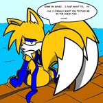  breasts canine cleavage clothed clothing crossgender cum cum_on_breasts female flight_attendant fox greglecat mammal melissa_&quot;tailsko&quot;_prower miles_prower recolor solo sonic_(series) 