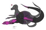 &lt;3 2016 anus butt claws clothed_feral clothing ecmajor female feral legwear lizard looking_at_viewer lying mostly_nude nintendo on_side pawtsun pok&eacute;mon pussy reptile salazzle scalie simple_background solo toe_claws video_games 