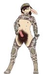  2016 animal_genitalia animal_penis anthro areola balls belly brown_fur brown_hair camo canine_penis claws clothed clothing collar digital_media_(artwork) digitigrade erection facial_piercing fur grey_eyes gun hair jockstrap knot lagomorph long_ears male mammal military multi_nipple multicolored_fur navel nilla_(artist) nipple_piercing nipples nude pants penis piercing rabbit ranged_weapon shirt skimpy smile solo spread_legs spreading standing tan_fur thick_thighs two_tone_fur underwear vanilla_(character) weapon 