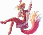  animal_humanoid canine clothed clothing female fox fox_humanoid hair horn humanoid kardie looking_at_viewer mammal navel sitting smile solo 