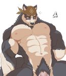  abs absurd_res anthro blush canine hi_res male mammal muscular nude pecs penis simple_background solo volga white_background wolf xsrwe12 