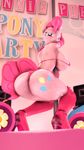  2016 3d_(artwork) anthro anthrofied armpits big_breasts bikini blue_eyes breasts butt clothed clothing cutie_mark dancing digital_media_(artwork) earth_pony equine female friendship_is_magic hair horse indigosfm looking_at_viewer mammal my_little_pony pink_hair pinkie_pie_(mlp) pole pole_dancing pony smile solo source_filmmaker stripper swimsuit 