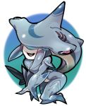  :d animal_humanoid blue_body breasts chibi countershading fangs female fin fish fish_humanoid gills hammerhead_shark head_fin head_tail humanoid marine marine_humanoid non-mammal_breasts nude open_mouth pink_eyes shark shark_humanoid sidotama smile solo 