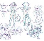  anthro areola breasts feline female kardie mammal model_sheet nipples nude sketch_page solo wide_hips 