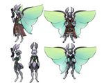  anthro arthropod clothed clothing gun insect kardie male model_sheet moth nude ranged_weapon simple_background solo standing weapon white_background wings 