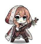  animated animated_gif brown_hair chibi full_body girls_frontline gun lowres m1903_springfield m1903_springfield_(girls_frontline) saru solo weapon 