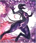  artist_name gen_7_pokemon highres magiace no_humans open_mouth pokemon pokemon_(creature) red_eyes salazzle solo tail tongue 