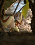  3d_(artwork) anthro ashnar breasts butt digital_media_(artwork) female forest mammal nude outside rodent solo squirrel tree 