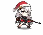  animated animated_gif chibi dragunov_svd failure full_body girls_frontline gun holding holding_gun holding_weapon lowres official_art rifle saru simple_background sniper_rifle solo svd_(girls_frontline) weapon white_background 