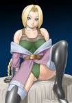  bad_id bad_pixiv_id belt blonde_hair blue_eyes boots braid breasts castlevania castlevania_legends gauntlets greendragon large_breasts long_hair robe shun_(artist) solo sonia_belmondo spread_legs thighhighs 