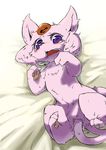  3_toes anal anal_masturbation anal_penetration anus bed blush double_penetration eeveelution espeon female feral forked_tail fur looking_at_viewer looking_pleasured lx（るくす） lying masturbation nintendo on_back on_bed open_mouth pawpads penetration pok&eacute;mon purple_eyes purple_fur purple_nose pussy solo spread_legs spreading sweat tail_masturbation tears teeth text toes tongue vaginal vaginal_masturbation video_games 