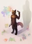  anthro feline gun handgun happy-cat male mammal nude paintbrush pistol ranged_weapon solo standing suicide weapon 