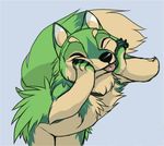  ambiguous_gender animated anthro canine cute diaszoom edit eyes_closed fur green_fur loop low_res mammal smile solo tan_fur tongue tongue_out 