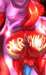  2016 balls blue_penis butt canine clothing digital_media_(artwork) erection five_nights_at_freddy&#039;s fox foxy_(fnaf) fur humanoid_penis male mammal nude penis pyrocynical red_fur text video_games 