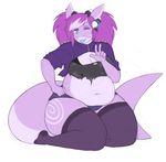  anthro breasts clothed clothing cutievomit elmelie female fish kneeling marine obese overweight shark smile solo tongue tongue_out 