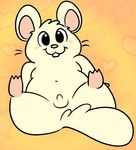  &lt;3 :3 anthro balls belly fluffy fluffy_tail fur hamster looking_at_viewer male mammal navel nishi nude oxynard penis rodent simple_background sitting slightly_chubby small_penis smile solo tan_fur 