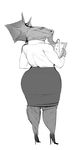  anthro clothing female heavy legwear lizard mature_female nude overweight pantyhose reptile scalie skirt slightly_chubby solo vranhurst wide_hips 