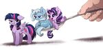  2016 blue_fur buttersprinkle cutie_mark disembodied_hand equine eye_contact feathered_wings feathers female feral friendship_is_magic fur group hair horn mammal multicolored_hair my_little_pony purple_eyes purple_feathers purple_fur simple_background spoon starlight_glimmer_(mlp) trixie_(mlp) twilight_sparkle_(mlp) two_tone_hair unicorn white_background winged_unicorn wings 