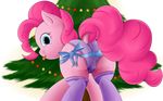  2016 andelai butt clothing equine female friendship_is_magic hair horse legwear looking_at_viewer mammal my_little_pony panties pinkie_pie_(mlp) pony simple_background socks solo standing underwear 