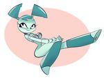  blue_skin bottomless bra breasts brokenlynx21 clothed clothing cute female hand_on_knee humanoid jenny_wakeman machine my_life_as_a_teenage_robot nickelodeon not_furry pigtails robot seductive smile solo underwear 