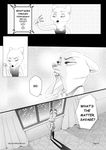  anthro black_and_white canine clothed clothing comic cynthia_walker disney duo english_text fox fur jack_savage lagomorph mammal monochrome phone rabbit rem289 text zootopia 