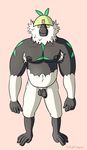  armor armpit_hair armpits balls beard facial_hair helmet lemur mammal nintendo nipples passimian pecs penis pok&eacute;mon prehensile_feet primate scruffymusk video_games 