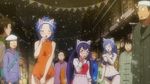  animated animated_gif bikini blue_hair blush bottomless cat_ears fairy_tail humiliation juvia_loxar levy_mcgarden multiple_girls public swimsuit wendy_marvell 