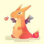  2016 ambiguous_gender biped blue_wings charizard chibi claws countershading cute digital_media_(artwork) dragon feral fire fire_breathing flaming_tail front_view full-length_portrait hi_res horn membranous_wings multicolored_scales nintendo orange_horn orange_scales pok&eacute;mon portrait red_scales red_tail scales scalie signature simple_background sitting snout solo sploggs toe_claws video_games white_claws wings yellow_countershading yellow_scales 