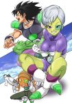  1girl 2boys absurdres alien breasts broly broly_(dragon_ball_super) cheelai dragon_ball dragon_ball_(classic) dragon_ball_super_broly highres multiple_boys pretty-purin720 