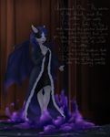  anthro bat_pony bat_wings blindfold clothing darkness door equine jewelry mammal membranous_wings necklace phathusa priest solo standing wings 