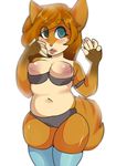  anthro blush bra breasts camel_toe canine clothing female fox looking_at_viewer mammal nipples prinisdead slightly_chubby solo underwear 