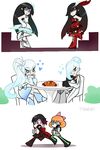  melanie_malachite miltiades_malachite multiple_girls panty_&amp;_stocking_with_garterbelt pantyhose parody penny_polendina ruby_rose rwby siblings sisters taneuki thighhighs twins weiss_schnee winter_schnee 