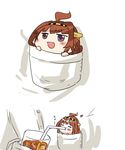  :d =_= ahoge blush breast_pocket brown_hair drinking drinking_straw hair_rings headgear heart iced_tea in_pocket kantai_collection kongou_(kantai_collection) long_hair lr_hijikata minigirl multiple_views open_mouth pocket purple_eyes smile v-shaped_eyebrows 