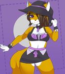  anthro canine clothed clothing female fox fur hair hat looking_at_viewer mammal prinisdead simple_background smile solo wide_hips witch_hat 