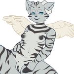  anthro feline female horn hybrid looking_at_viewer mammal nude prinisdead pussy solo spread_legs spreading wings 