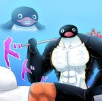  abs avian bird bundle japanese_text male muscular penguin pingu randompeeps98 smile solo teeth text what 